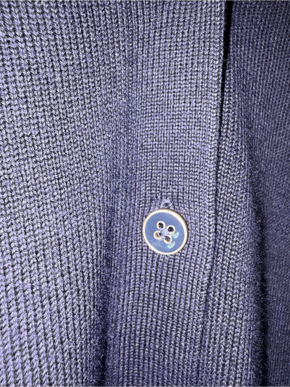 🆕 NWT Talbots XL Navy Blue Girlfriend V-Neck Button Down Cardigan Sweater Cotton - Picture 6 of 12